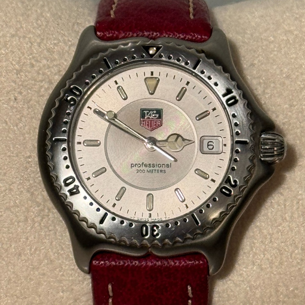 Tag Heuer Silver and Red Men's Watch